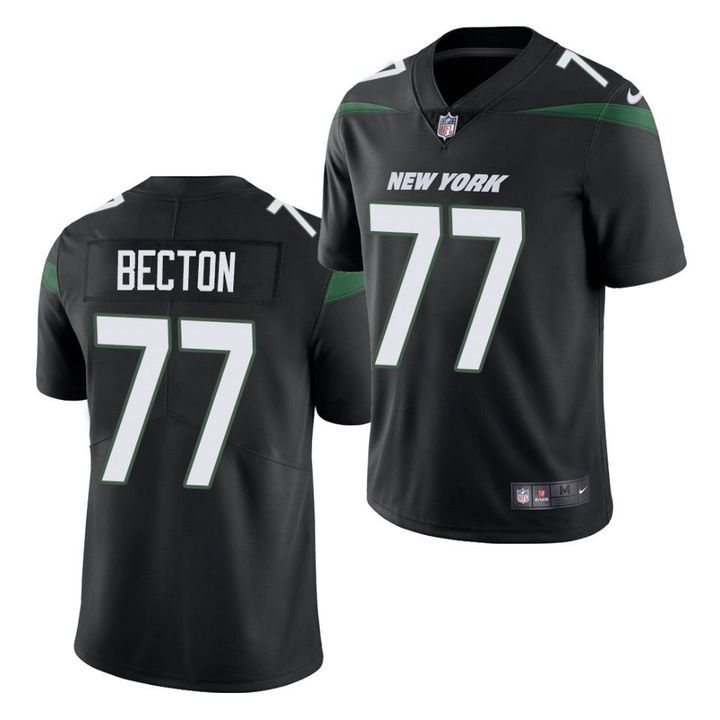 Men New York Jets 77 Mekhi Becton Nike Black Vapor Limited NFL Jersey